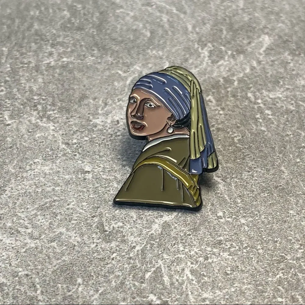 Girl With Pearl Earring Enamel Pin/ Brooch Lapel